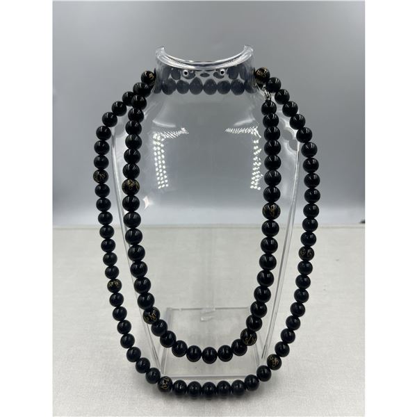 BRAND NEW 10 MM BLACK TOURMALINE  NECKLACE 108 BEADS