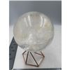 75 MM LARGE CLEAR QUARTZ SPHERE WITH YELLOW INCULSION