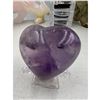 Image 4 : 2.1 INCH  AMETHYST  CRYSTAL HEART(GOOD AURA SHINE)