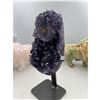 Image 3 : 9 X 4 INCH  HIGH GRADE URUGYAN AMETHYST CLUSTER ON METAL STAND