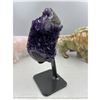 Image 4 : 7.5 X 3 INCH  HIGH GRADE URUGYAN UNIQUE AMETHYST CLUSTER ON METAL STAND