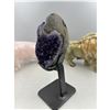 Image 5 : 7.5 X 3 INCH  HIGH GRADE URUGYAN UNIQUE AMETHYST CLUSTER ON METAL STAND