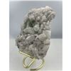 Image 3 : 5 X 3 INCH GREEN FLUORITE WITH CALCITE SPECIMEN ON STAND