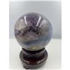 Image 4 : 16 INCH CIRCUMFERENCE AMETHYST SPHERE WITH CALCITE  FROM BRAZIL