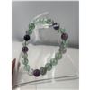 Image 2 : BRAND NEW 8 MM PURPLE AND GREEN FLUORITE  BRACELET ELASTIC