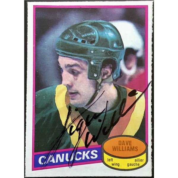1980-81 O-PEE-CHEE DAVE' TIGER' WILLIAMS - SIGNED