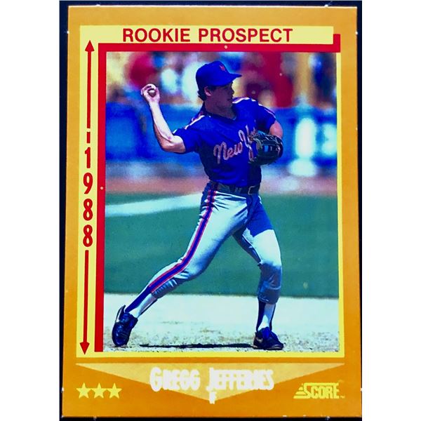 1988 SCORE GREGG JEFFERIES ROOKIE CARD