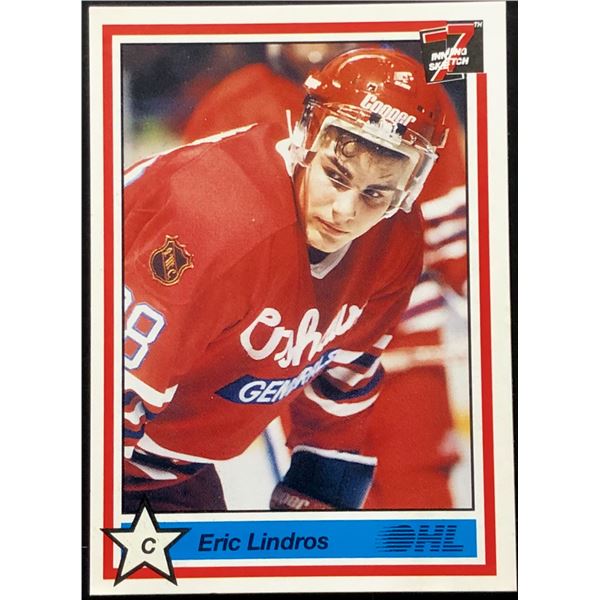 1990-91 7th INNING JUNIOR CARD - ERIC LINDROS (HOF)