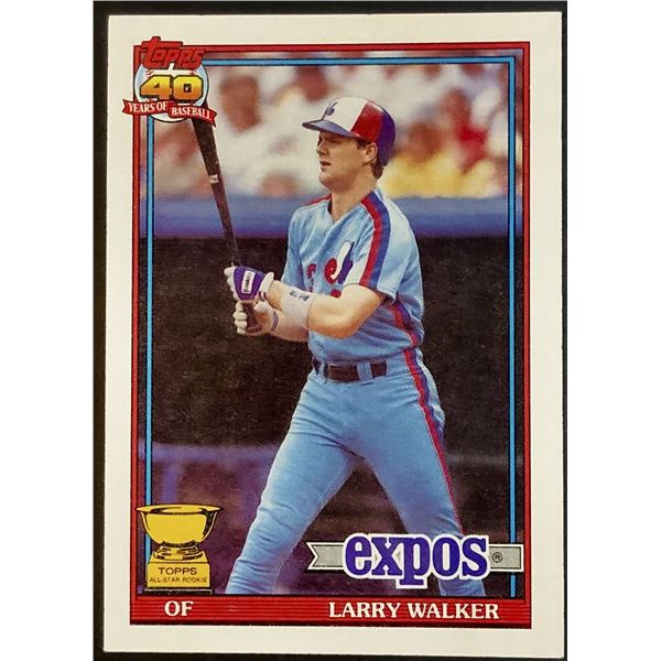 1991 TOPPS LARRY WALKER (HOF) ROOKIE CARD