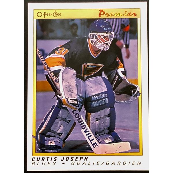 1990-91 O-PEE-CHEE PREMIER CURTIS JOSEPH (HOF) ROOKIE CARD