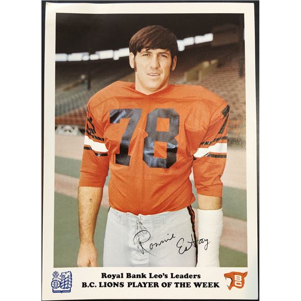 1972 B.C. LIONS RBC RON ESTAY (HOF)