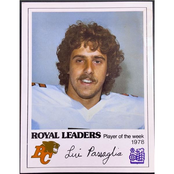 1978 B.C. LIONS RBC LOU PASSAGLIA (HOF)