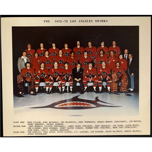 1972-73 WHA LOS ANGELES SHARKS TEAM PHOTO