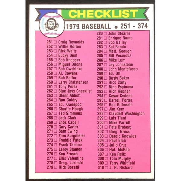 1979 O-PEE-CHEE CHECKLIST 251-374