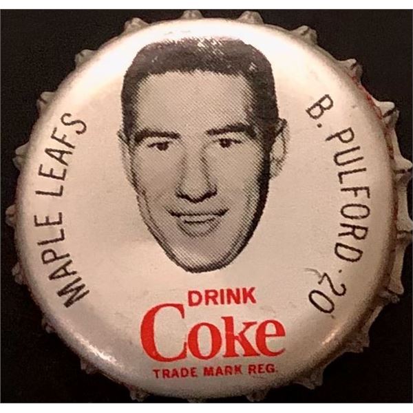1964-65 COCA COLA NHL CAP - BOB PULFORD (HOF)