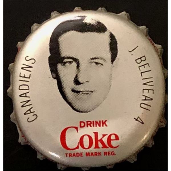1964-65 COCA COLA NHL CAP - JEAN BELIVEAU (HOF)
