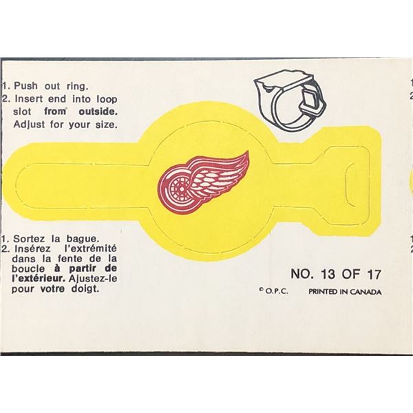 1973-74 O-PEE-CHEE DETROIT RED WINGS - RING INSERT