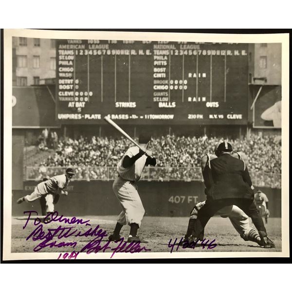 BOB FELLER (HOF) SIGNED 8"x10" GLOSSY PHOTO