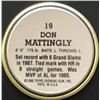 Image 2 : 1988 TOPPS BASEBALL COINS - DON MATTINGLY (HOF)