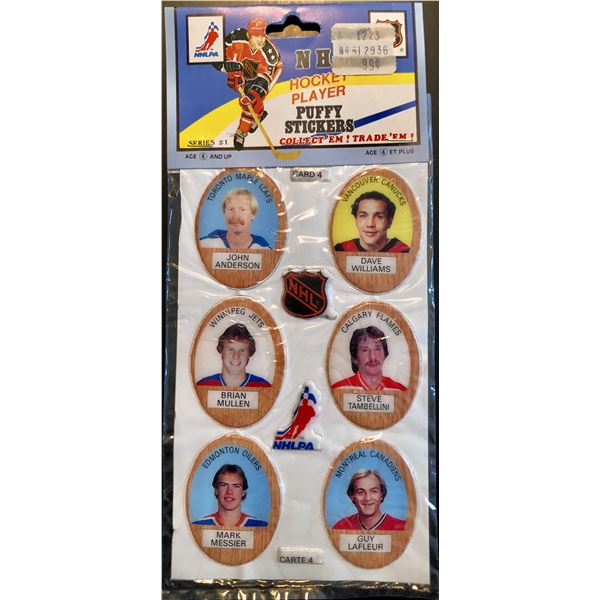 1983-84 NHL PUFFY STICKERS - GUY LAFLEUR / MARK MESSIER (HOF)