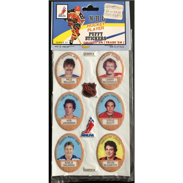 1983-84 NHL PUFFY STICKERS - LANNY McDONALD / BORJE SALMING (HOF)