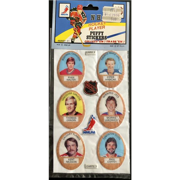 1983-84 NHL PUFFY STICKERS - PAUL COFFEY / KENT NILSSON (HOF)