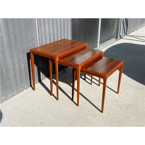 Johannes Andersen for CFC Silkeborg Teak Nesting Tables (largest approx: 23.5 x 14.5 & 20"T)