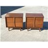 Image 1 : Pair Mid Century Night Stands / Side Tables - Approx: 24 x 15 & 22"T