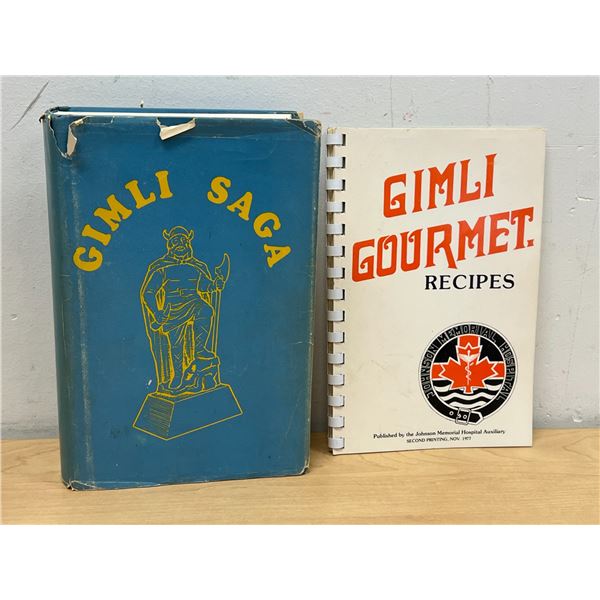 1975 Gimli Saga Hard Cover Book & Gimli Gourmet Recipes Book - see all photos