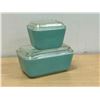 Image 1 : 2 Turquoise Blue Pyrex Fridge Leftover Dishes with Lids