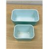 Image 4 : 2 Turquoise Blue Pyrex Fridge Leftover Dishes with Lids