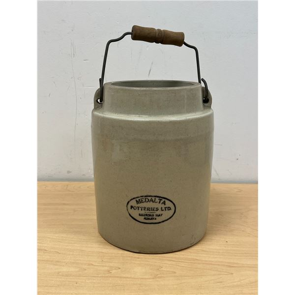 Medalta Potteries Ltd. Medicine Hat Handled Crock (about a gallon, see photos)