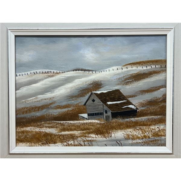 Original Hubert Theroux Prairie Scene - Frame Approx: 22.5 x 18.5"