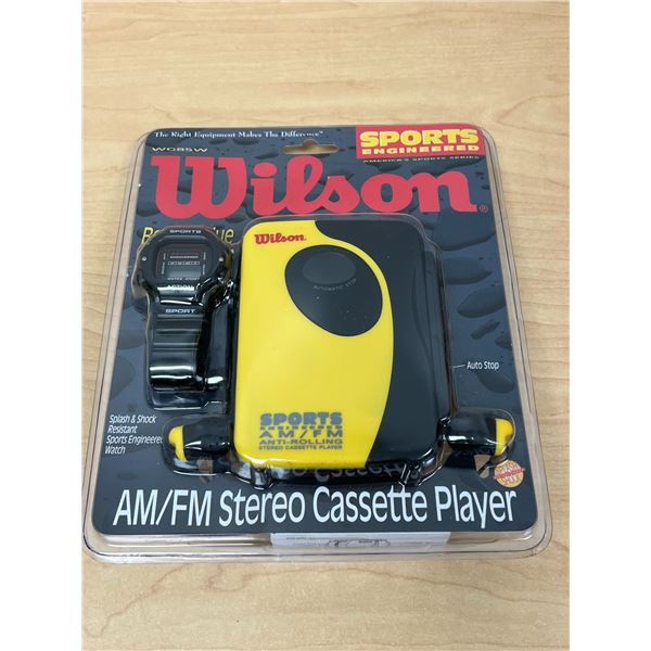 Wilson AM/FM Stereo Cassette Player with Watch - Looks new old stock