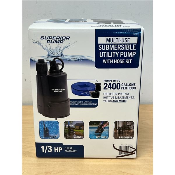 Superior Pump Multi-Use Submersible Utility Pump - see all photos for details