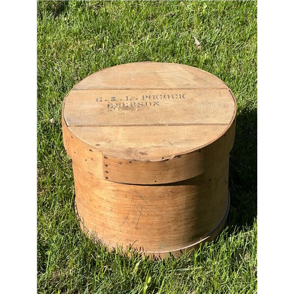 Antique Wooden Cheese Box - G&L Pocock Emerson - approx: 17.25"W 13.5"T