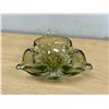 Image 3 : Heavy Green Art Glass Ashtray 7" W
