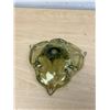Image 4 : Heavy Green Art Glass Ashtray 7" W