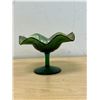 Image 2 : Fenton? Carnival Glass Ruffled Edge Pedestal Dish - Approx: 6.5"W 4.5"T
