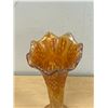 Image 4 : Fenton? Carnival Glass Ruffled Edge Vase 9.75"