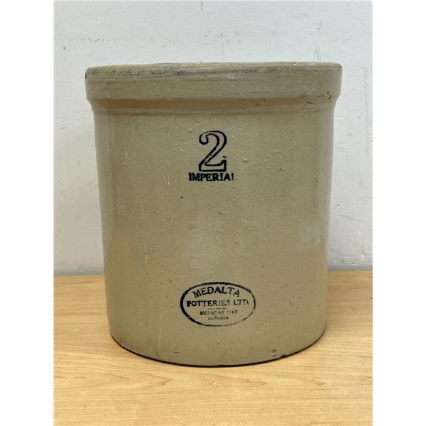 Medalta Potteries Ltd. 2 Gallon Crock - nice overall - see all photos