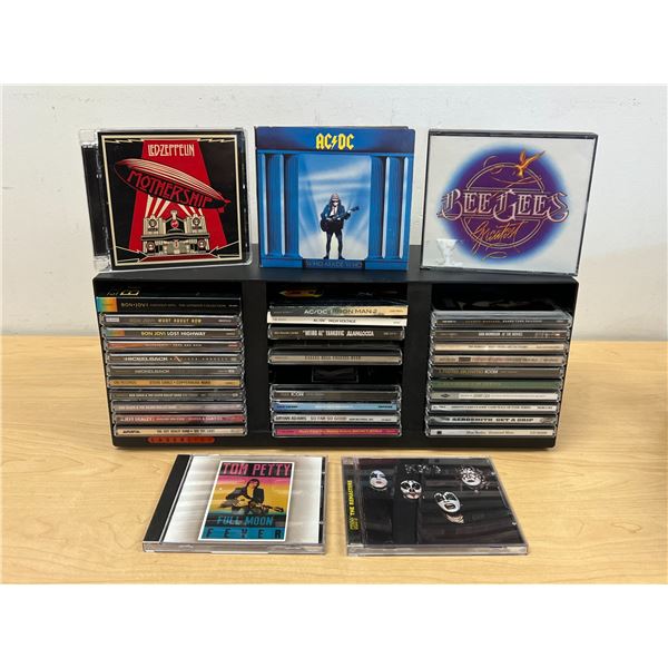 CD Music Lot Compact Discs & Holder - good mix - see all photos
