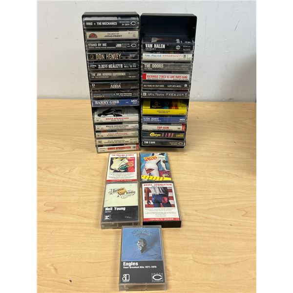 30 Music Cassette Tapes & Holders - good mix - see all photos