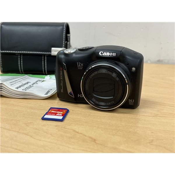 Canon Power Shot SX150IS Digital Camera 14.1 Megapixels 12x optical zoom with Accessories