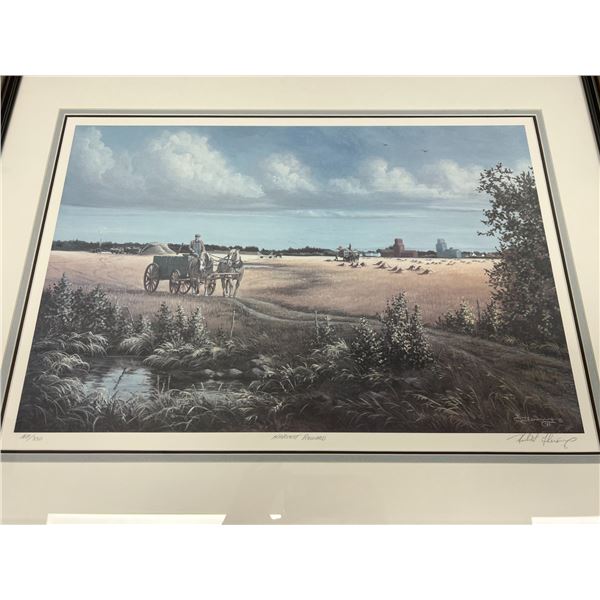 Hubert Theroux "Harvest Reward" Prairie Scene 169/350 - Larger Frame Approx: 35x27"