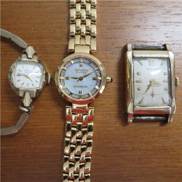GRUEN watch lot - see description and photos