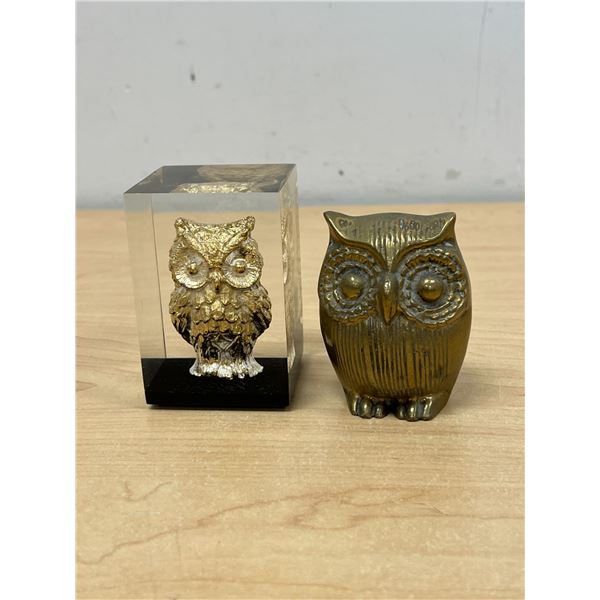 2 Decorative Owls - taller is 3"