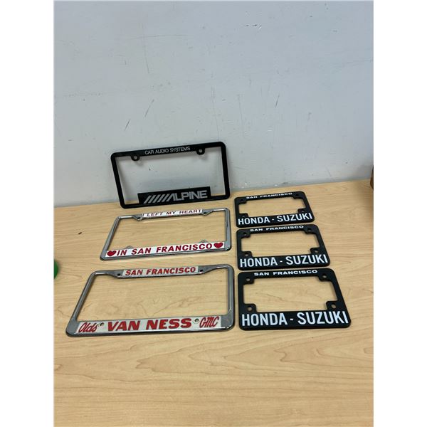 Vintage Metal & Plastic License Plate Brackets - car and motorcycle