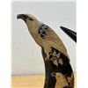 Image 2 : 2 Figural Carved Horns - taller approx: 12.5"
