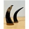 Image 6 : 2 Figural Carved Horns - taller approx: 12.5"